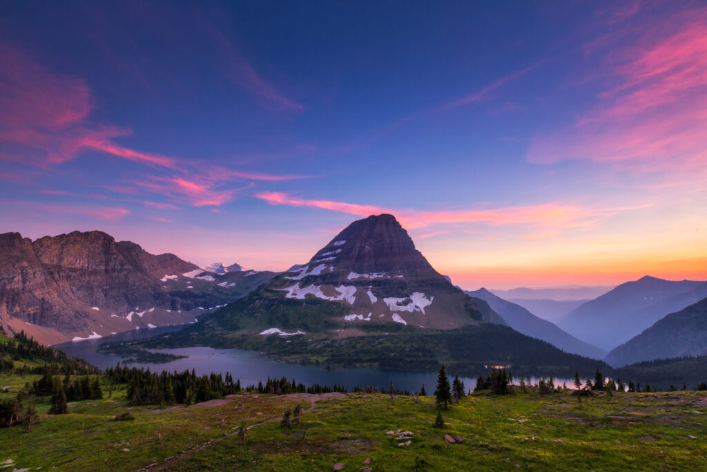 Hidden Lake at Glacier National Park. Spring in the mountains. Stay at one of the best places in Montana at Whitefish Glacier Vacations